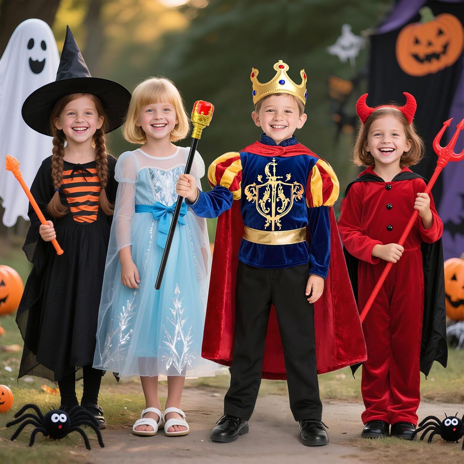 G.C Boys King Prince Charming Costume with Cape Kids Royal Dress Up Outfits Halloween Cosplay Role Play Birthday Gifts